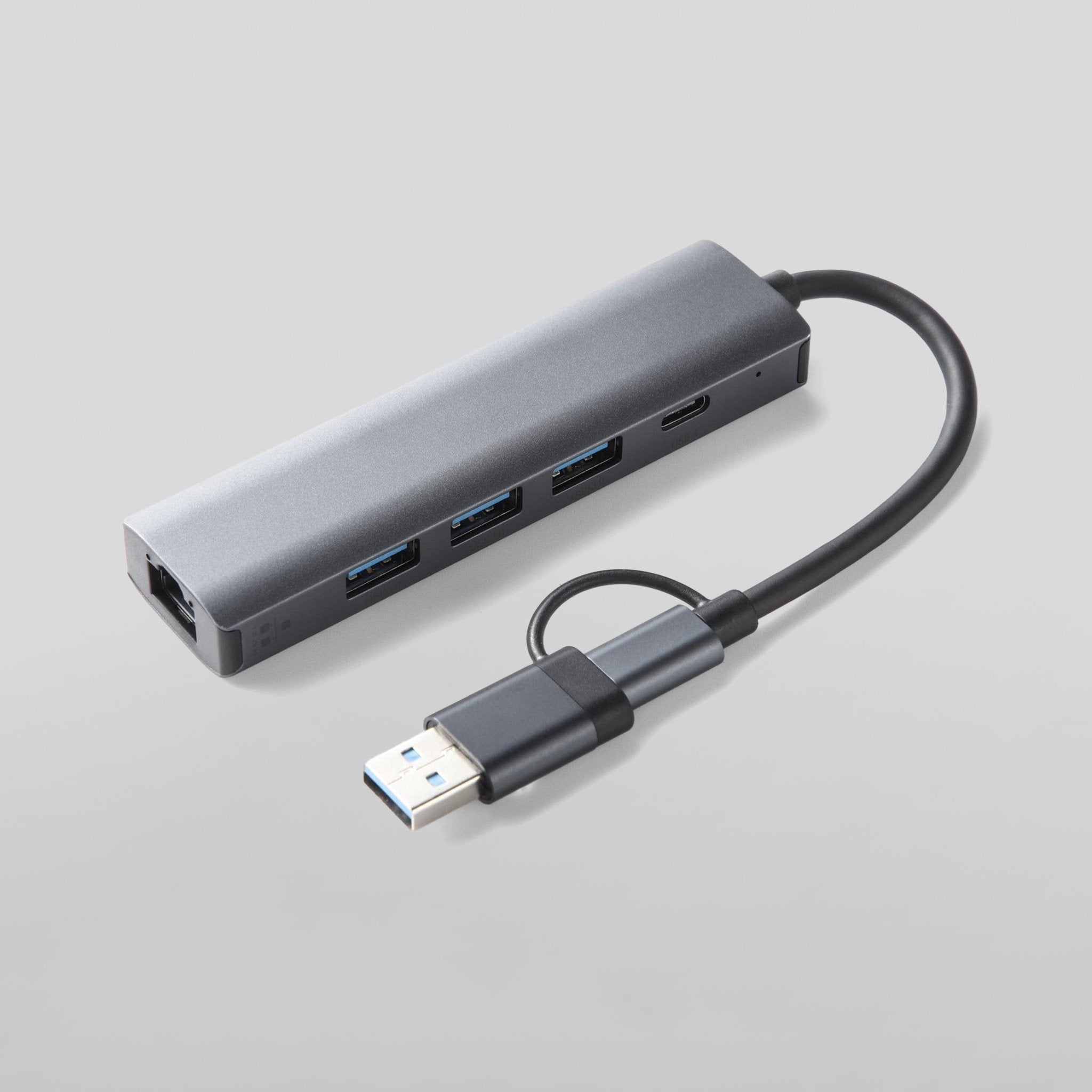 5-in-1 USB Multiport Adapter Gigabit RJ45, 3x USB 3.0, USB Type-C
