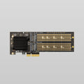 PCIe 3.0 x4 to Dual NVMe M.2 SSD Adapter Card