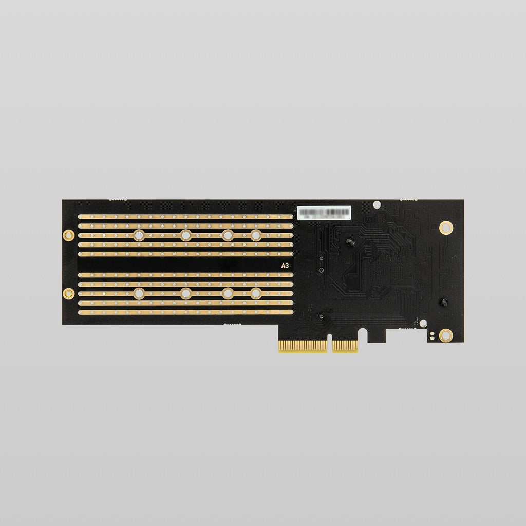 PCIe 3.0 x4 to Dual NVMe M.2 SSD Adapter Card