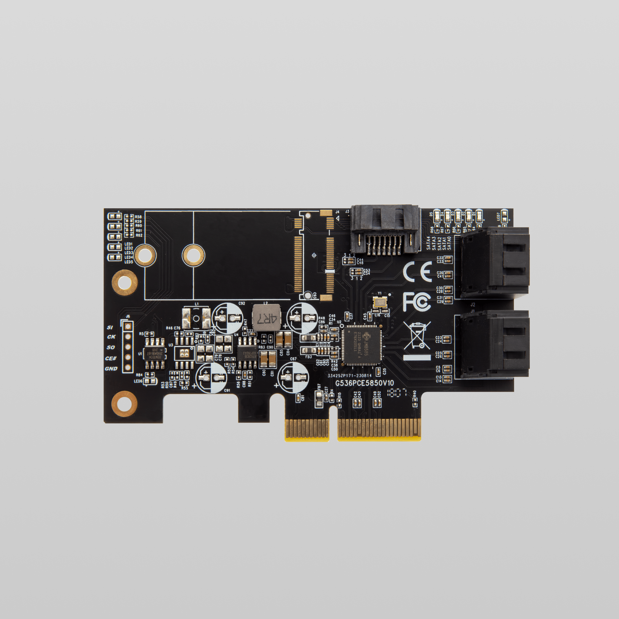 PCIe to 5 Port SATA III Adapter JMB585 Chipset