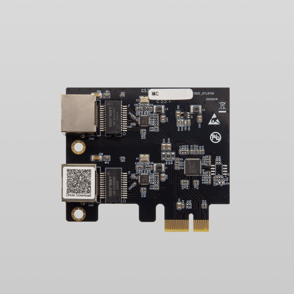 PCIe to Dual Port Gigabit Ethernet Adapter Realtek RTL8111 Chipset