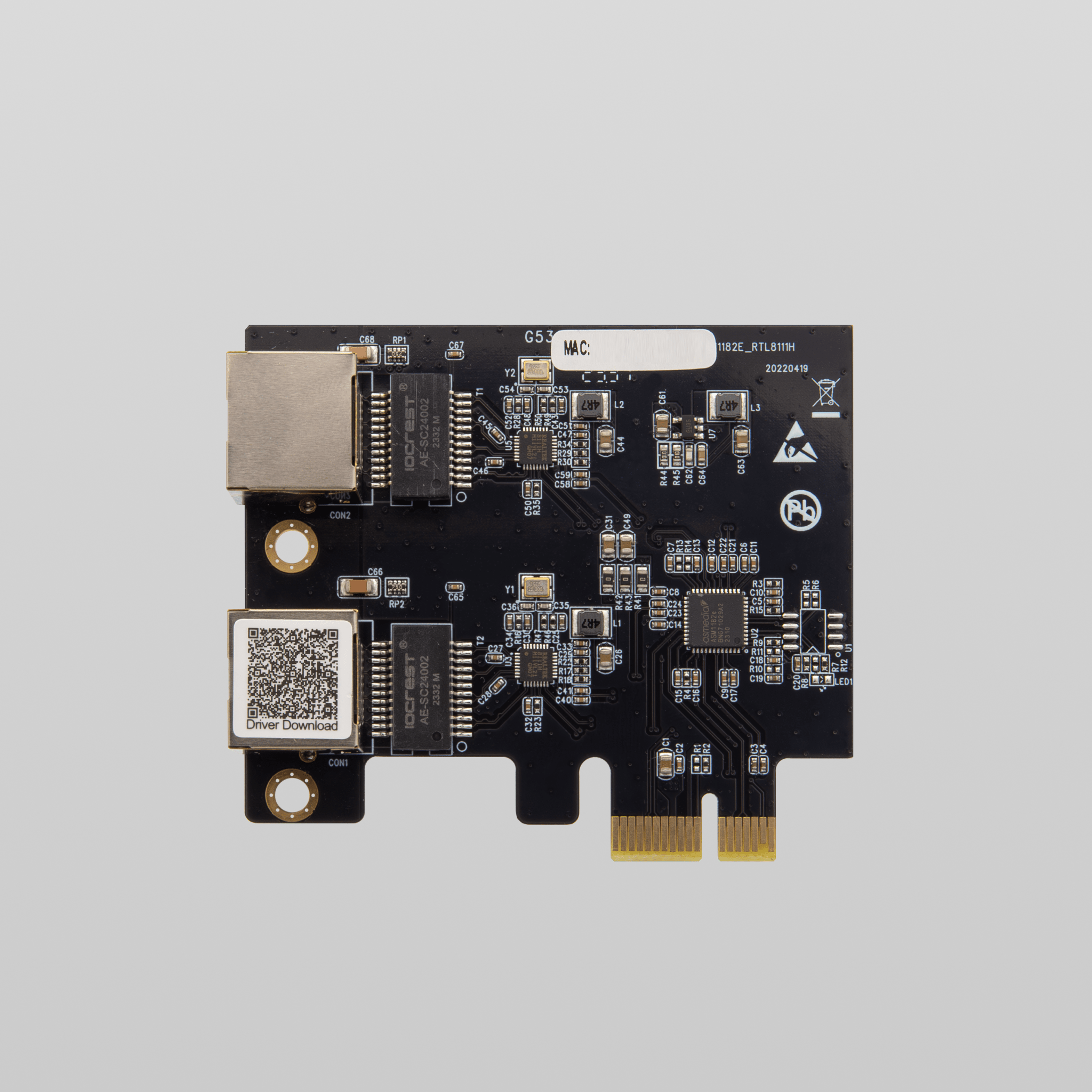 PCIe to Dual Port Gigabit Ethernet Adapter Realtek RTL8111 Chipset